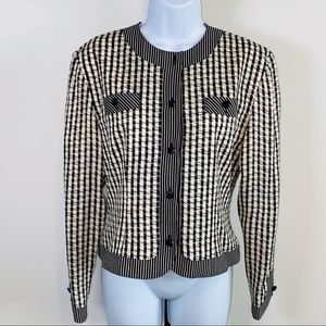 Vintage Julie Frances for Bergdorf Goodman New York Striped Silk Jacket Size 4
